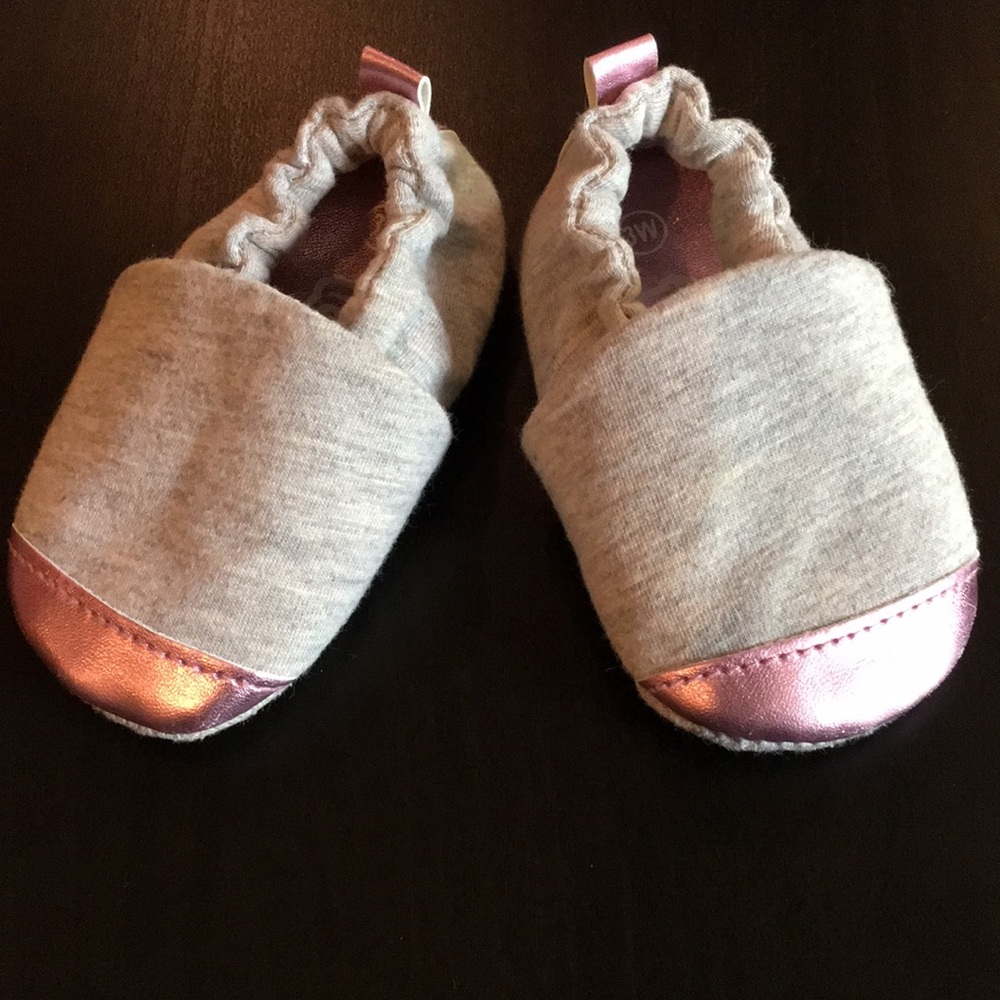 Pink and gray shoes